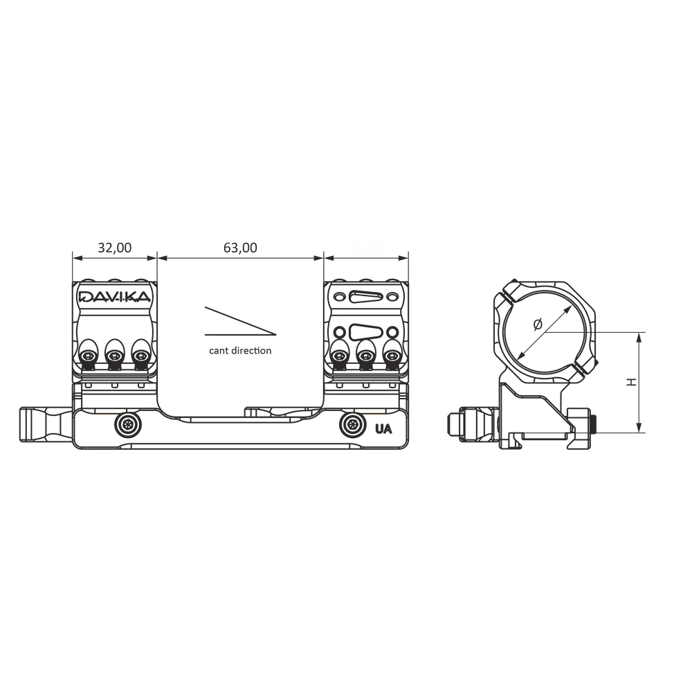 Montură de lunetă de 30mm | Bază Picatinny QD Ergo