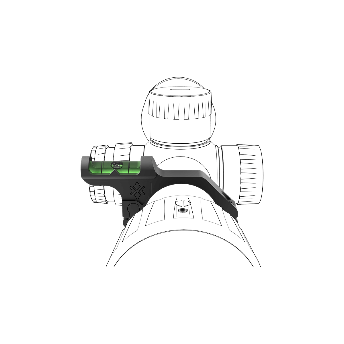 Nivelă cu bulă cu offset de 30 mm pentru lunetă