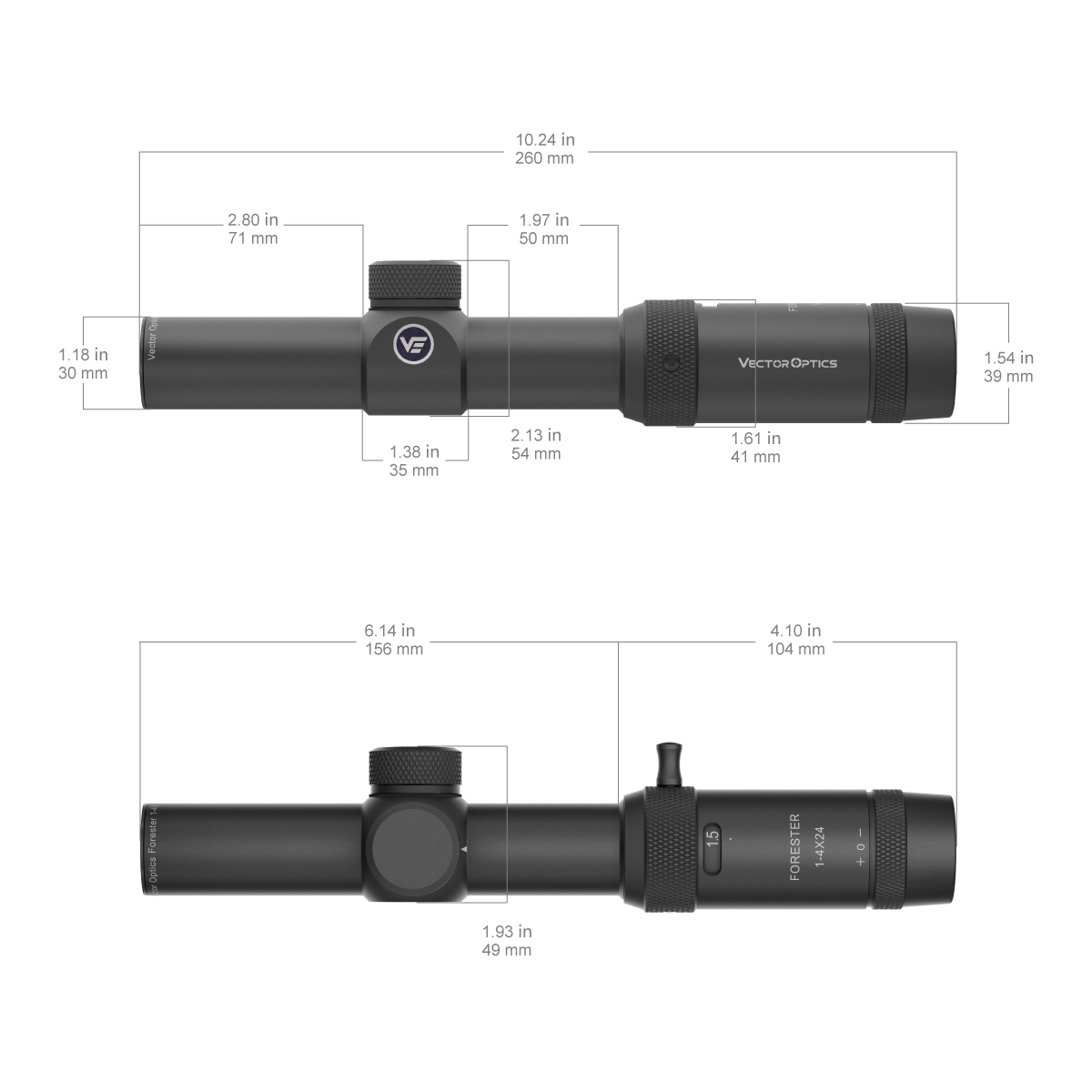 Vector Optics Forester 1-4x24SFP lunetă de pușcă