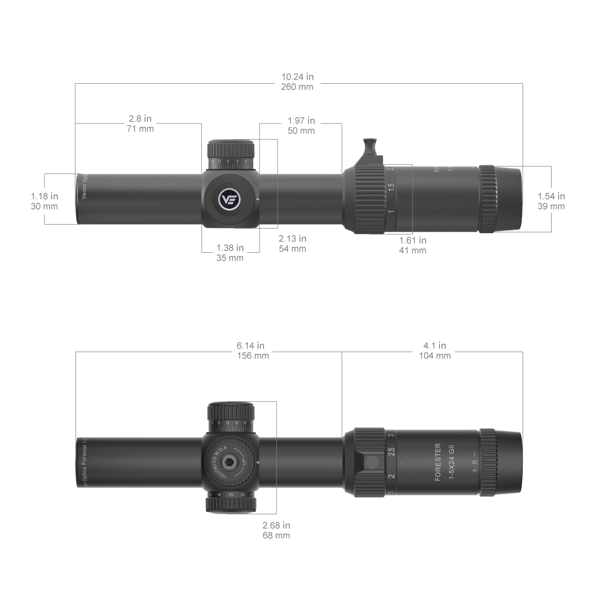Vector Optics Forester 1-5x24SFP GenII lunetă de pușcă