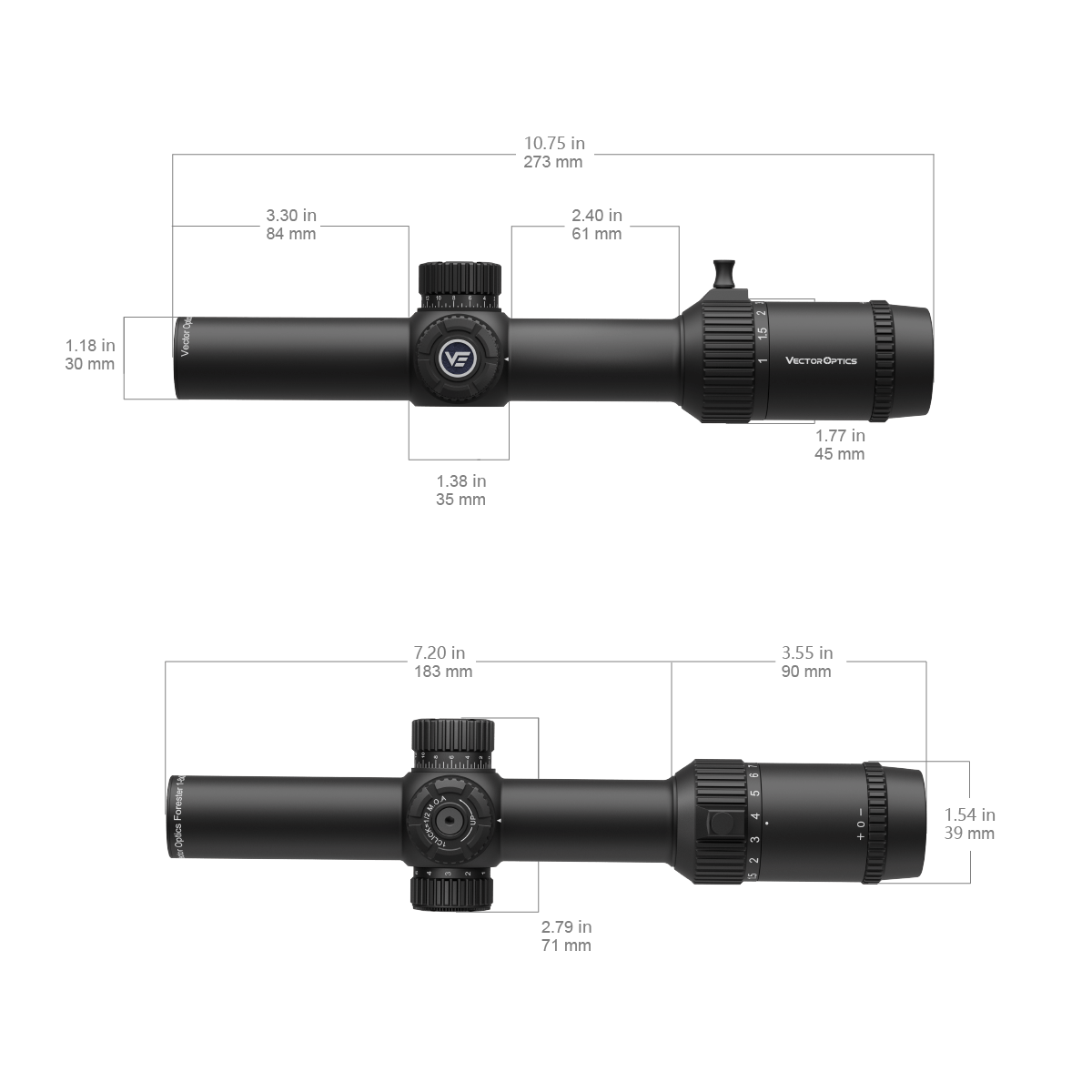 Vector Optics Forester 1-8x24 SFP lunetă pentru pușcă