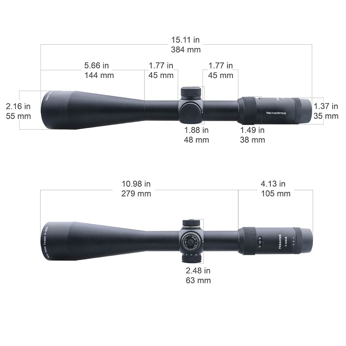 Vector Optics Forester 3-15x50SFP lunetă de pușcă