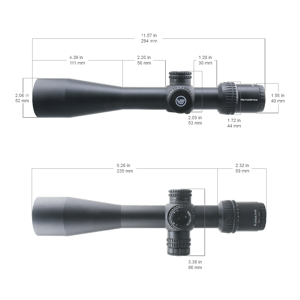 Vector Optics Veyron 6-24x44 IR First Focal Plane iluminată lunetă pentru carabină