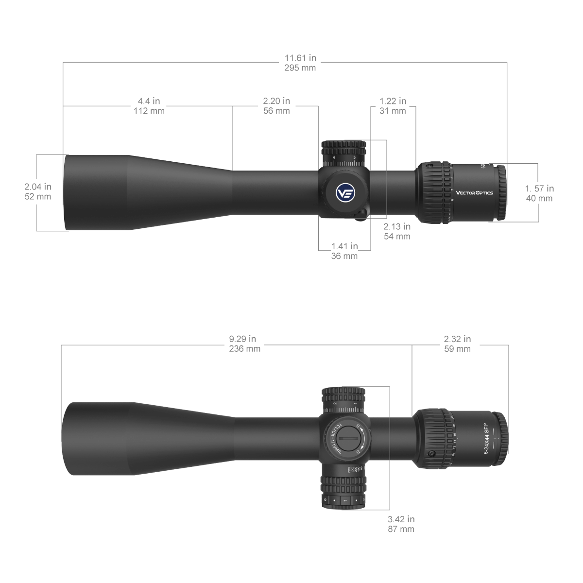 Vector Optics Veyron 6-24x44IR SFP lunetă compactă pentru pușcă