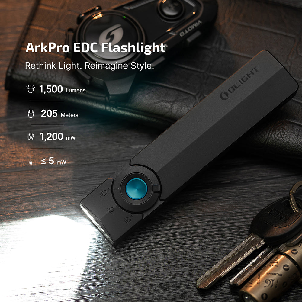 Olight ArkPro | lanternă EDC plată 4-în-1 | 1.500 lm