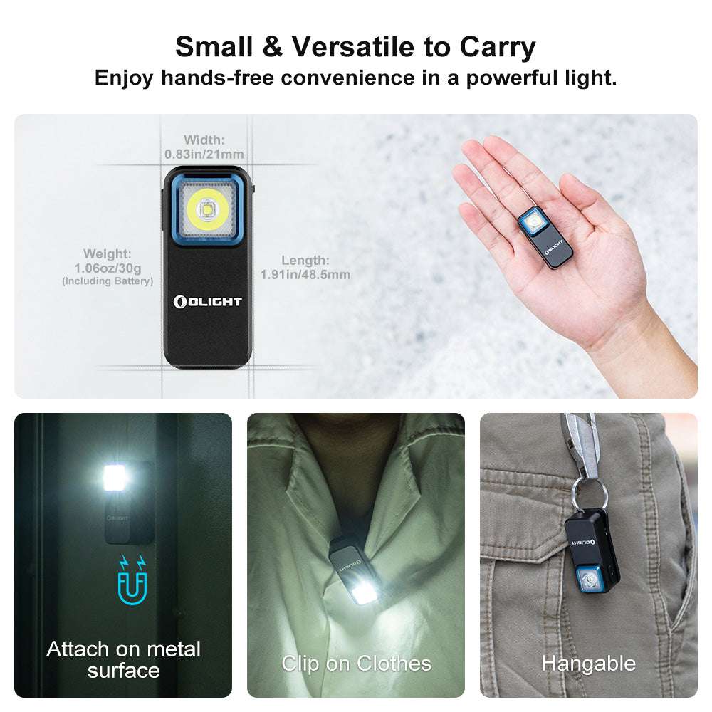 Olight Oclip | lanternă cu clips EDC reîncărcabilă | 300 lm - Black