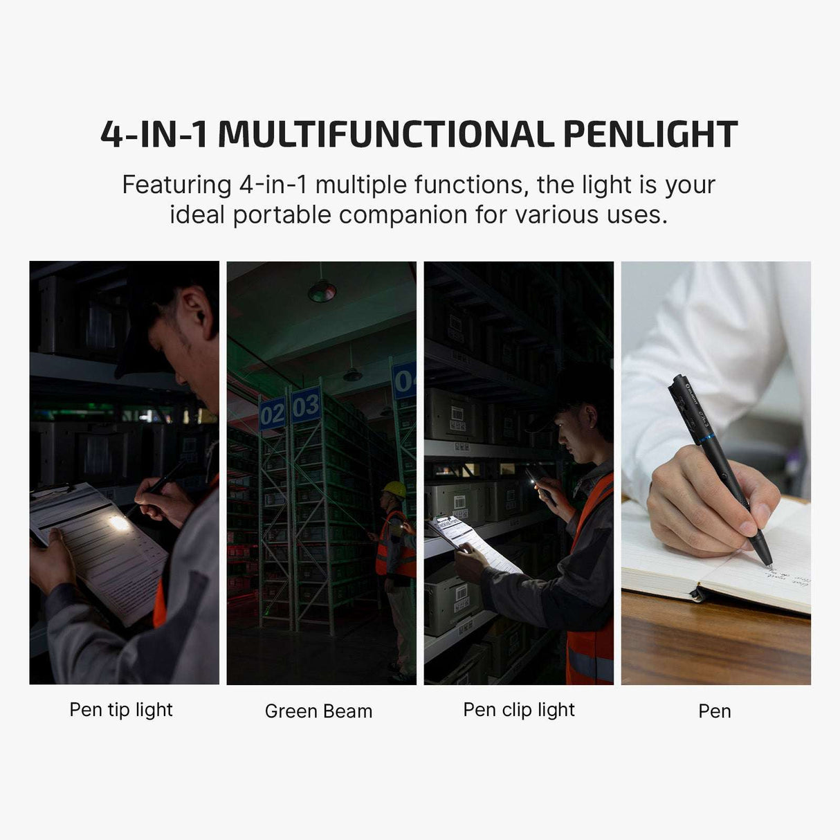 Olight O’Pen 3 | lanternă stilou multifuncțională | 120 lm + laser verde - Black