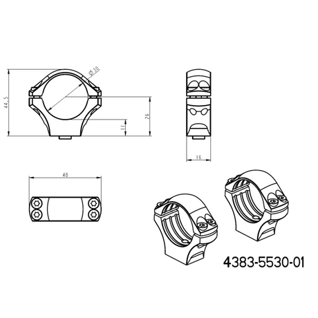 30mm scope rings | long Picatinny QD Tactical base JK-N