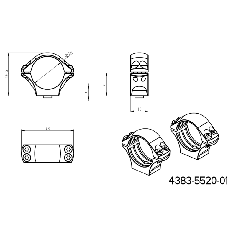 30mm scope rings | long Picatinny QD Tactical base JK-N