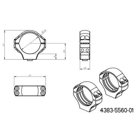 34mm scope rings | two-piece Picatinny QD Ergo base JK-N