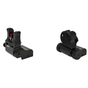 Organe de ochire rabatabile reglabile pentru bază Picatinny [AR-15 M4 & other] | cu fibră optică