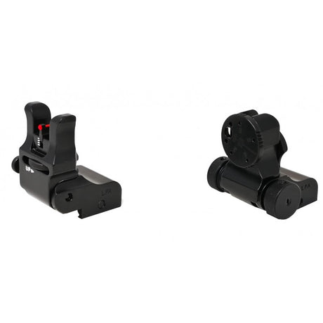 Folding adjustable sights for Picatinny base | with fiber optics