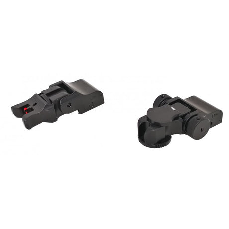 Organe de ochire rabatabile reglabile pentru bază Picatinny [AR-15 M4 & other] | cu fibră optică