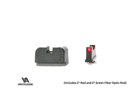 Organe de ochire înalte pentru Glock MOS [G17 MOS G19 MOS & other] | cu fibră optică