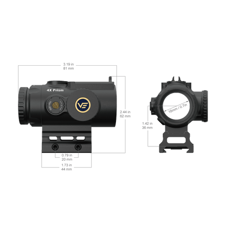 Vector Optics Paragon 4x24 lunetă prismă ultra compactă pentru pușcă