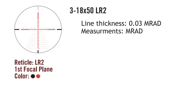 Sightmark Presidio 3-18x50 LR2 FFP lunetă de pușcă 