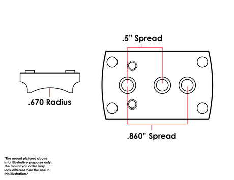 Montură pentru colimator Universal shotgun / rifle [.670’’ Radius] | type S [RMSc DPP K-series footprint]