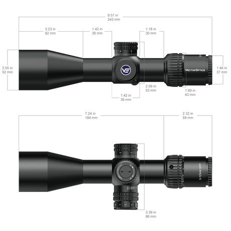 Vector Optics Veyron 3-12x44IR SFP lunetă compactă pentru pușcă