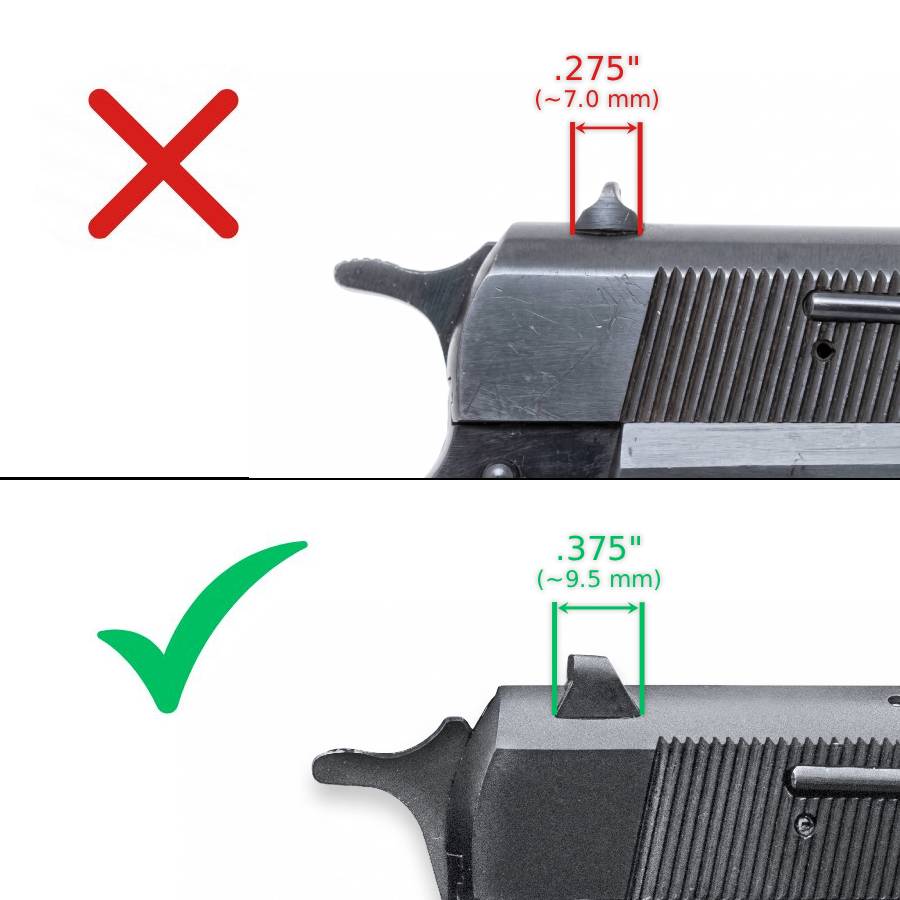 Browning Hi-Power [Vigilante Mark III Practical HP40] organe de ochire reglabile | puncte albe