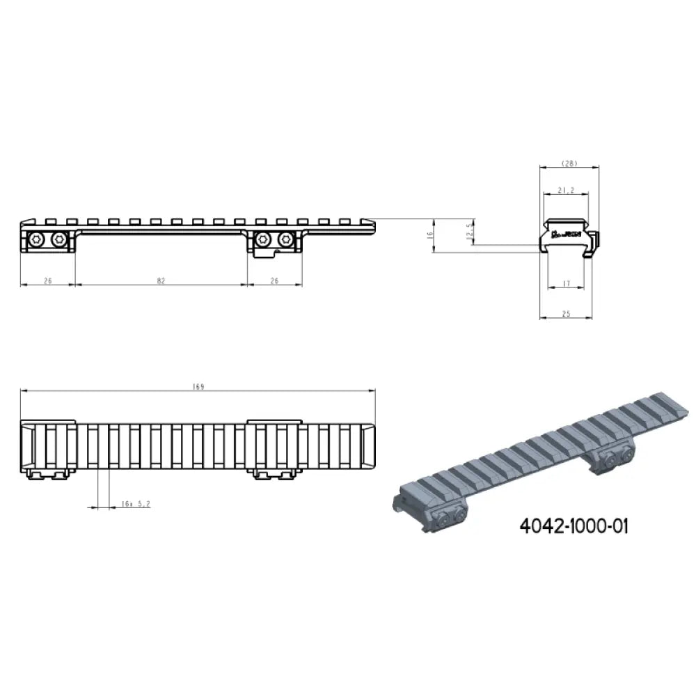 CZ 500 & CZ 557 șină Picatinny | Long