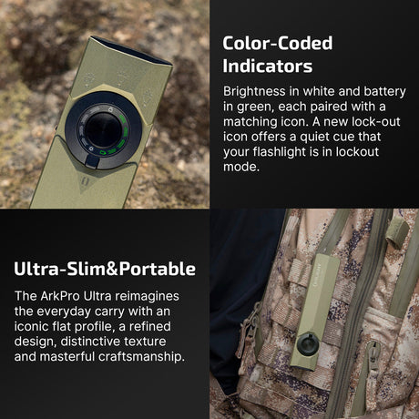 Olight ArkPro Ultra | lanternă EDC plată 4-în-1 | 1.700 lm - Olive Green