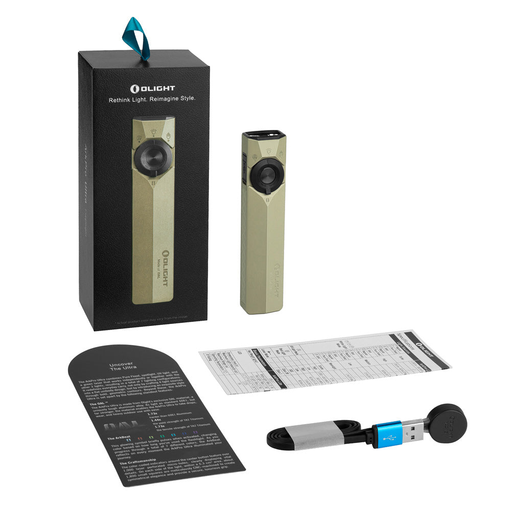 Olight ArkPro Ultra | lanternă EDC plată 4-în-1 | 1.700 lm - Olive Green