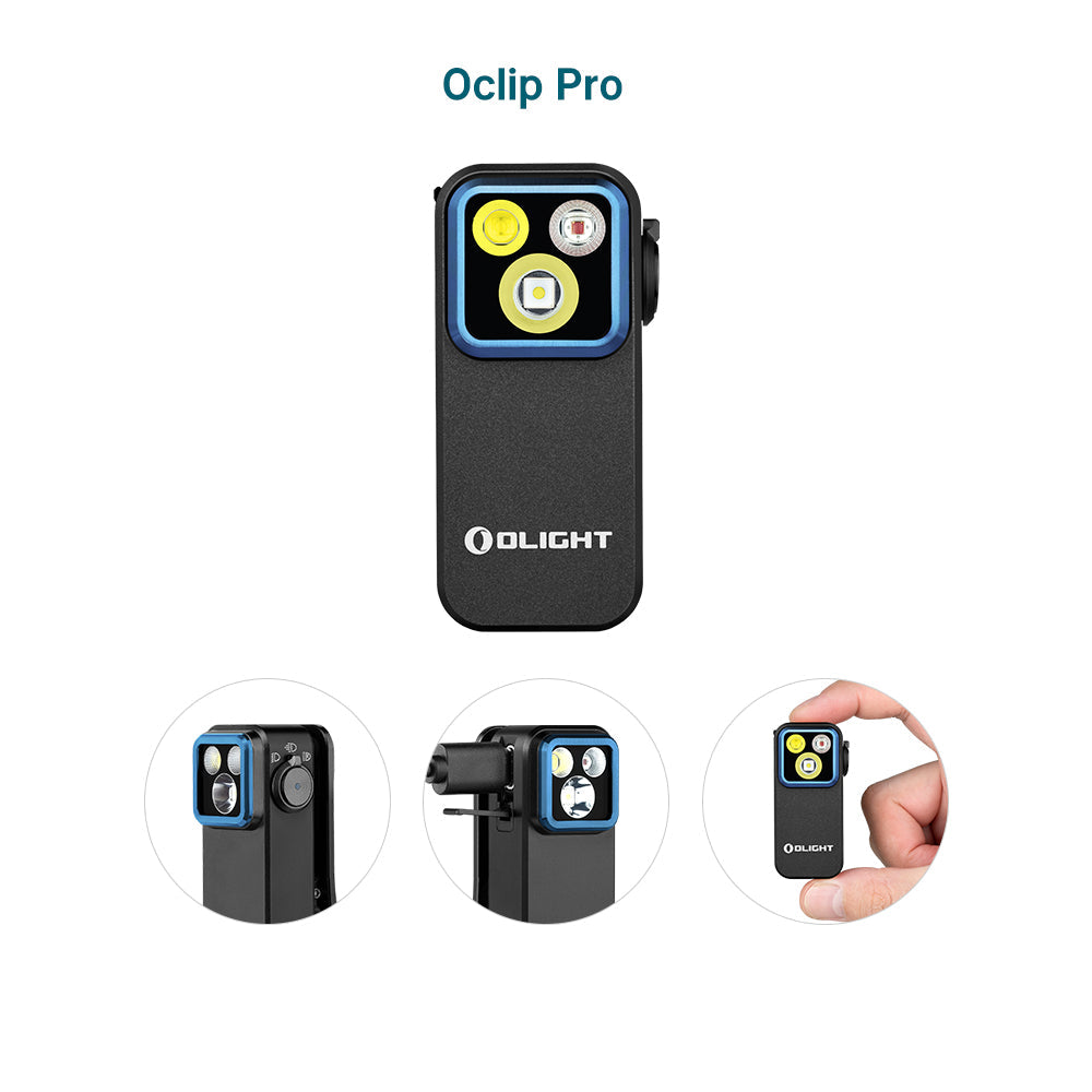 Olight Oclip Pro | lanternă multifuncțională cu clips | 500 lm - Black