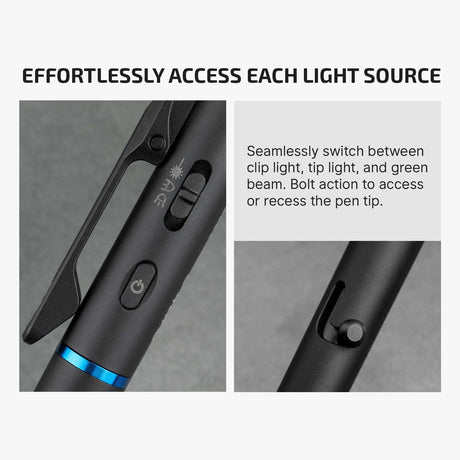 Olight O’Pen 3 | lanternă stilou multifuncțională | 120 lm + laser verde - Black