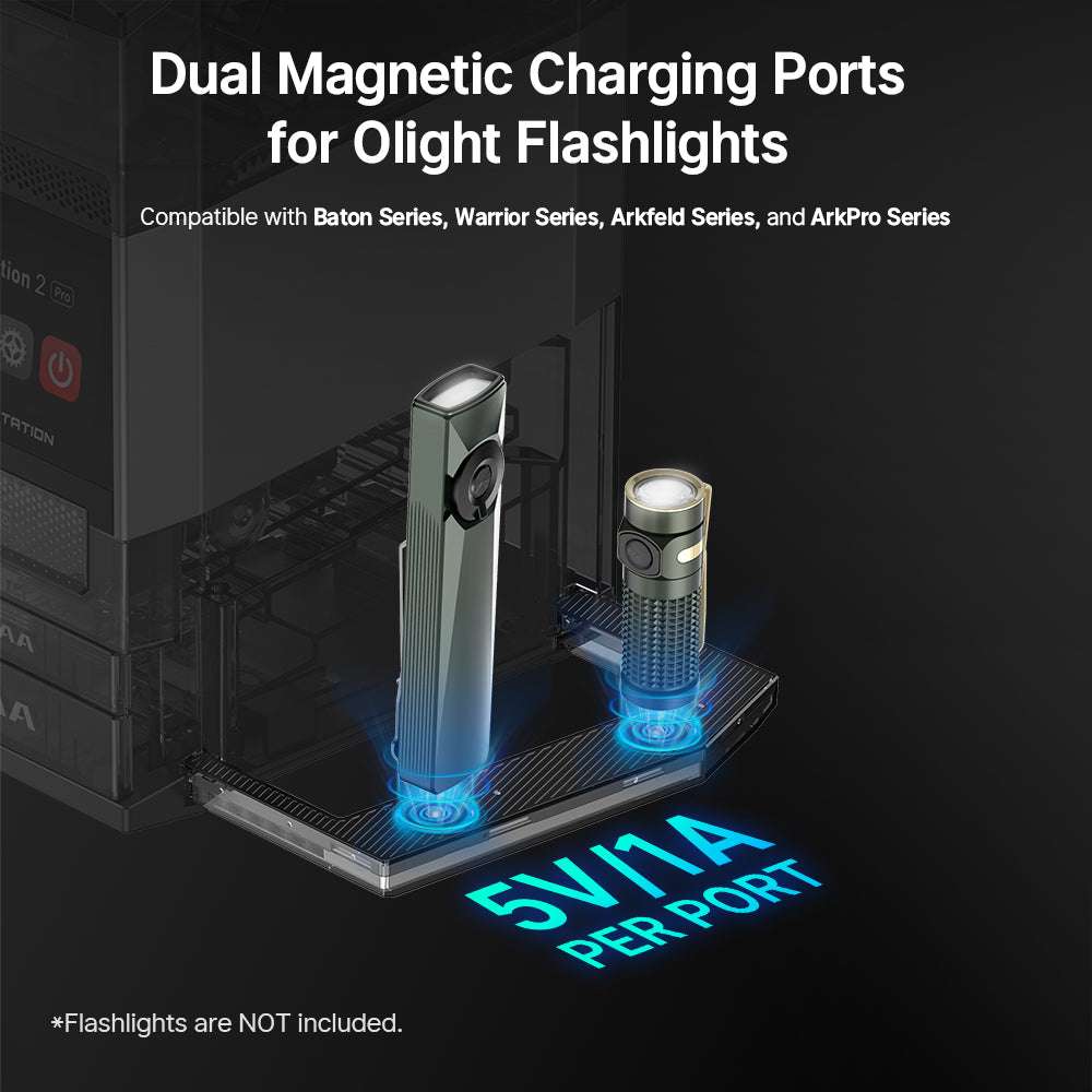Olight Ostation 2 Pro | încărcător inteligent de baterii AA/AAA | 3-în-1