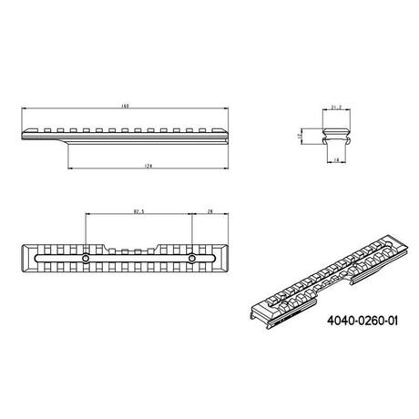 Brno ZKM 451 șină Picatinny [steel] | 16 mm